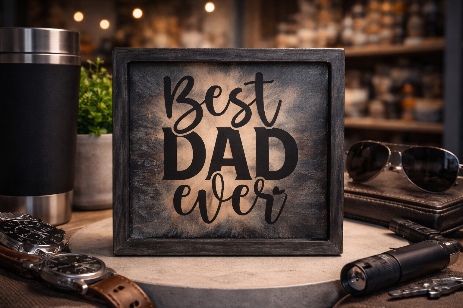 Souvenir décoratif Best Dad Ever – Plaque cadeau pour papa