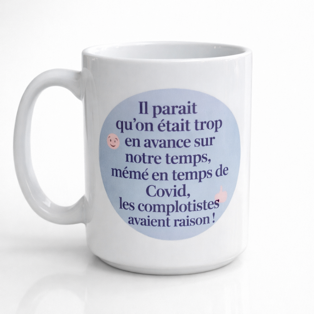 Tasse Québec humour politique – Illustration fleur de lys 15 oz
