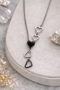 Collier cœurs en acier inoxydable – pendentif élégant 42 cm