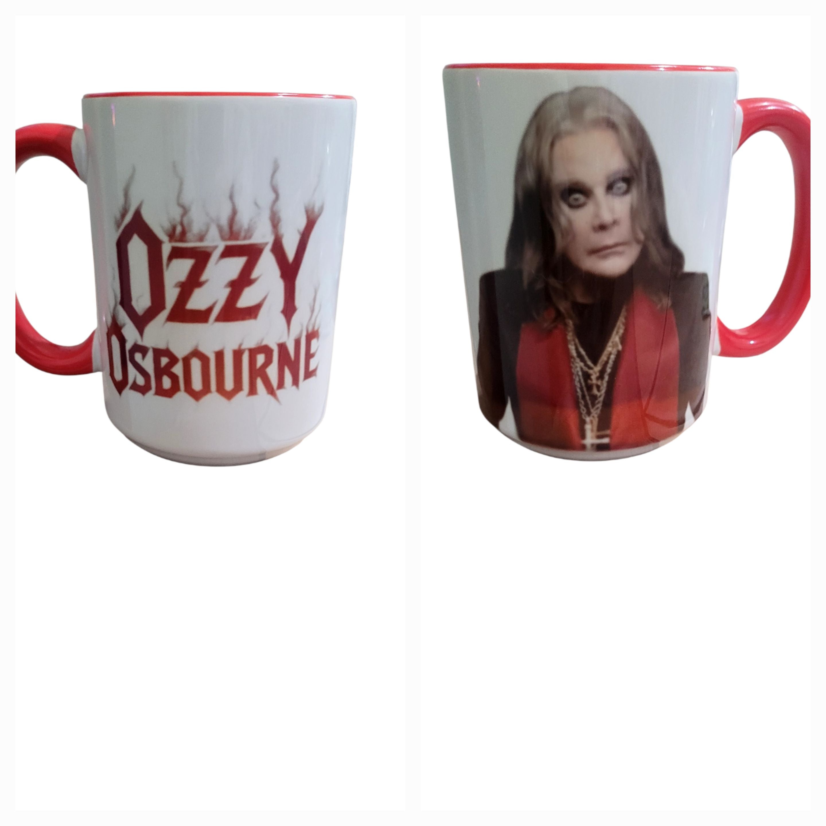 Tasse Ozzy Osbourne – Mug rock avec poignée rouge