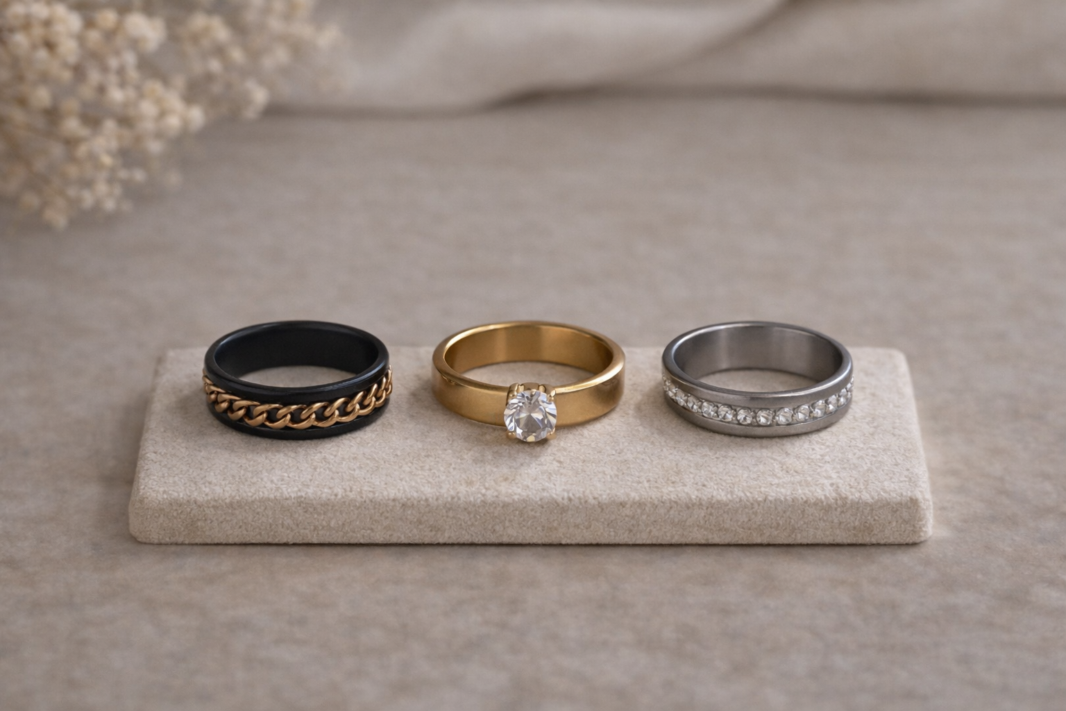 Bague acier inoxydable grandeur 21 – Anneaux élégants et durables