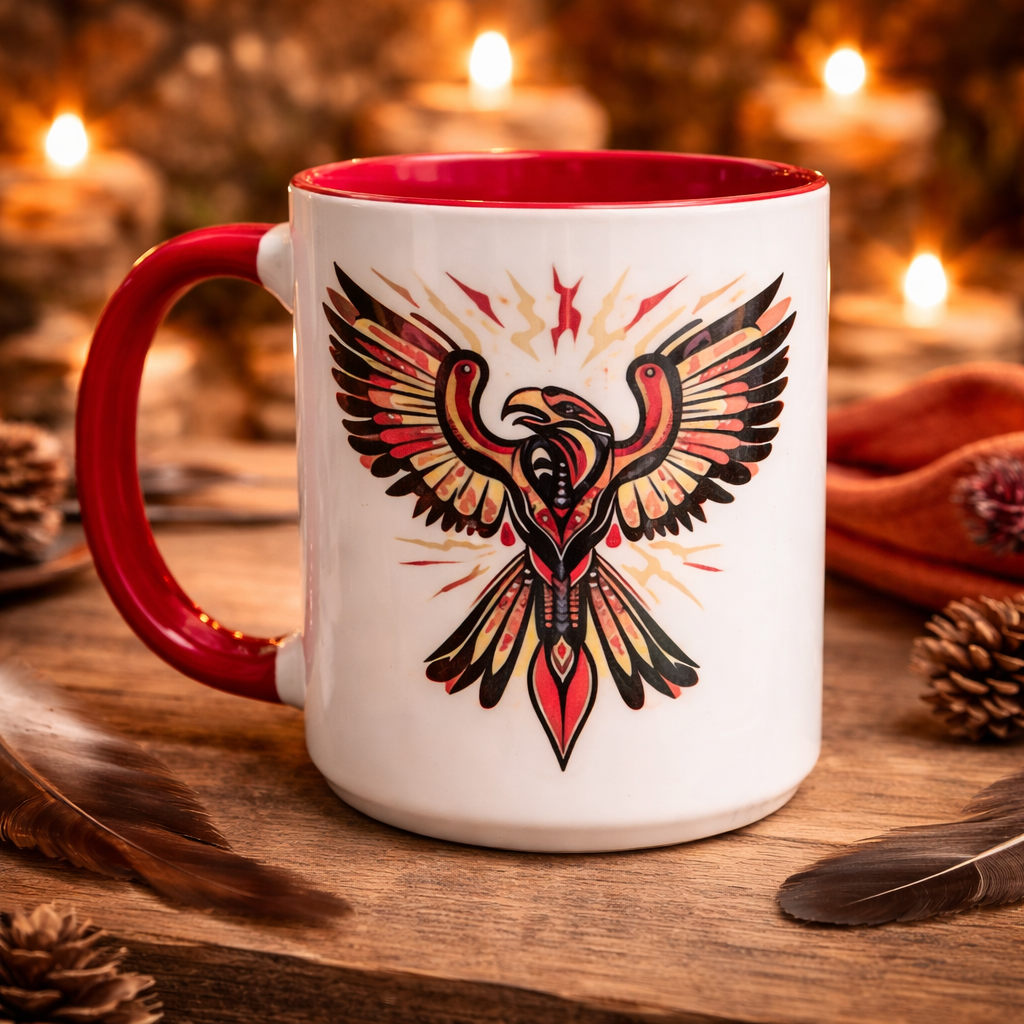 Tasse Aigle Spirituel 15 oz – Mug artistique puissant style tribal