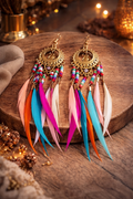Boucles d’Oreilles Bohème Éclat Multicolore – Tiges en Stainless