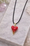 Collier cœur rouge élégant – pendentif romantique 42 cm