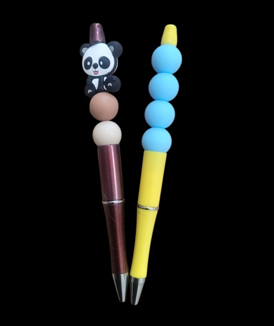 Stylos Fantaisie Panda & Perles Colorées