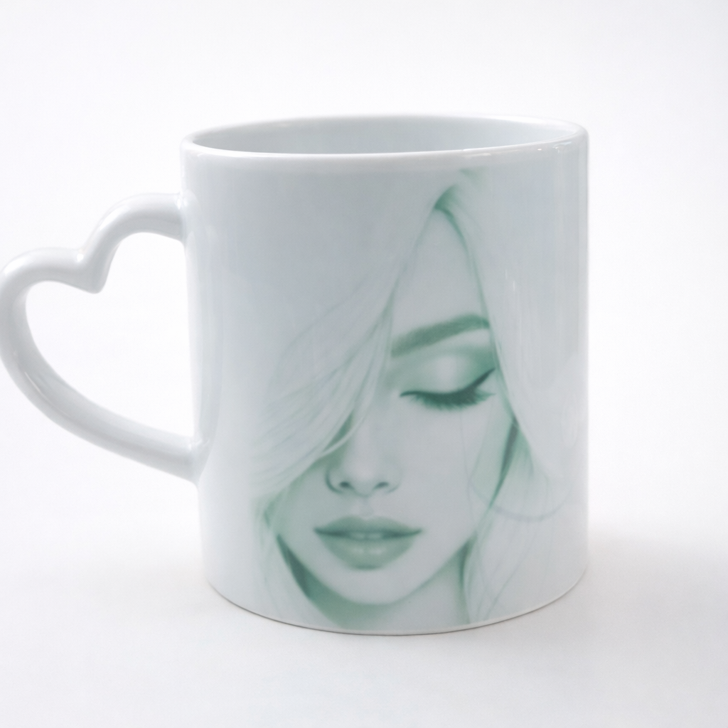 Tasse artistique Visage féminin apaisant – 11 oz