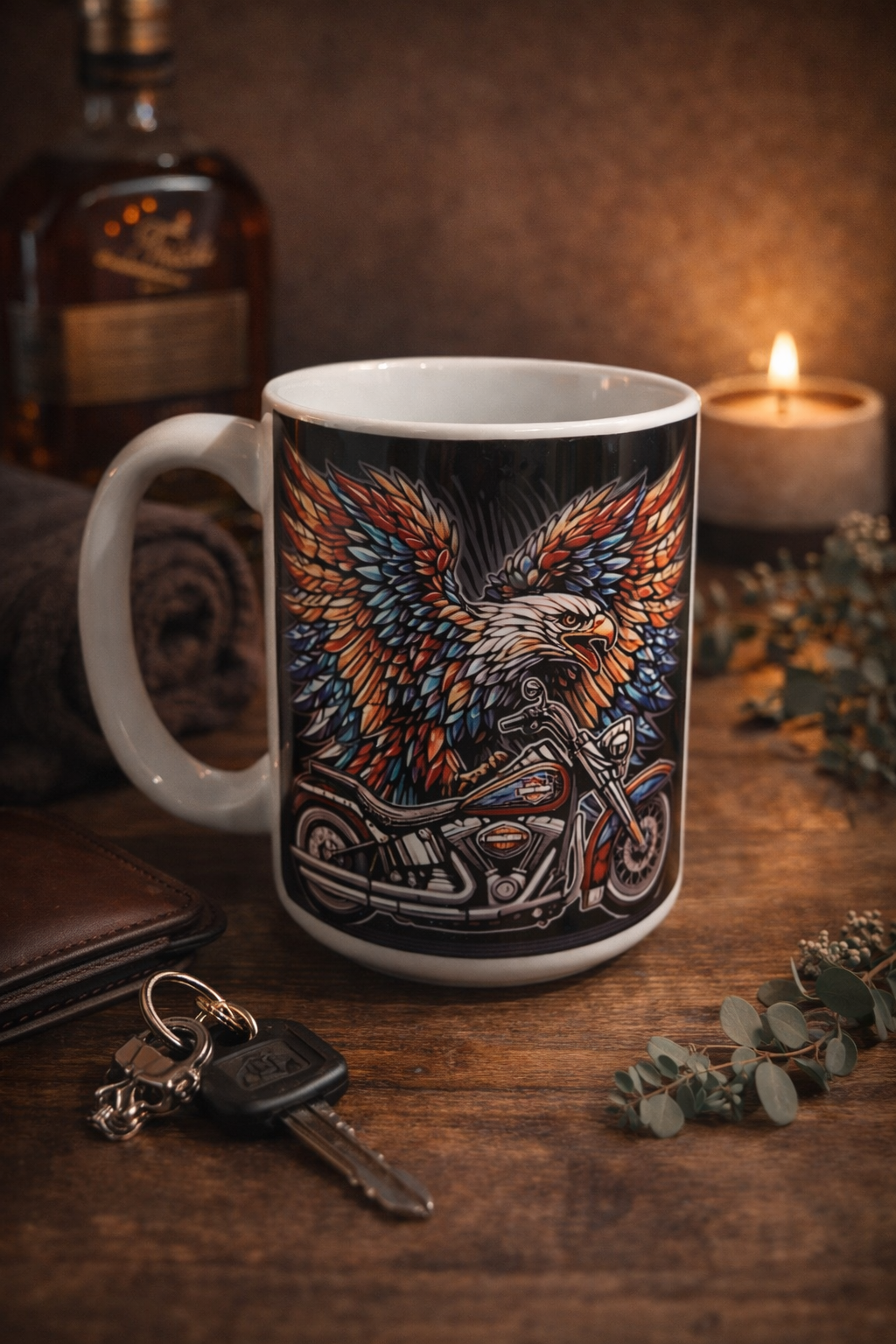 Tasse Aigle & Moto – Style Biker | 15 oz