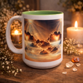 Tasse lumière céleste – Nuages et rayons de lumière