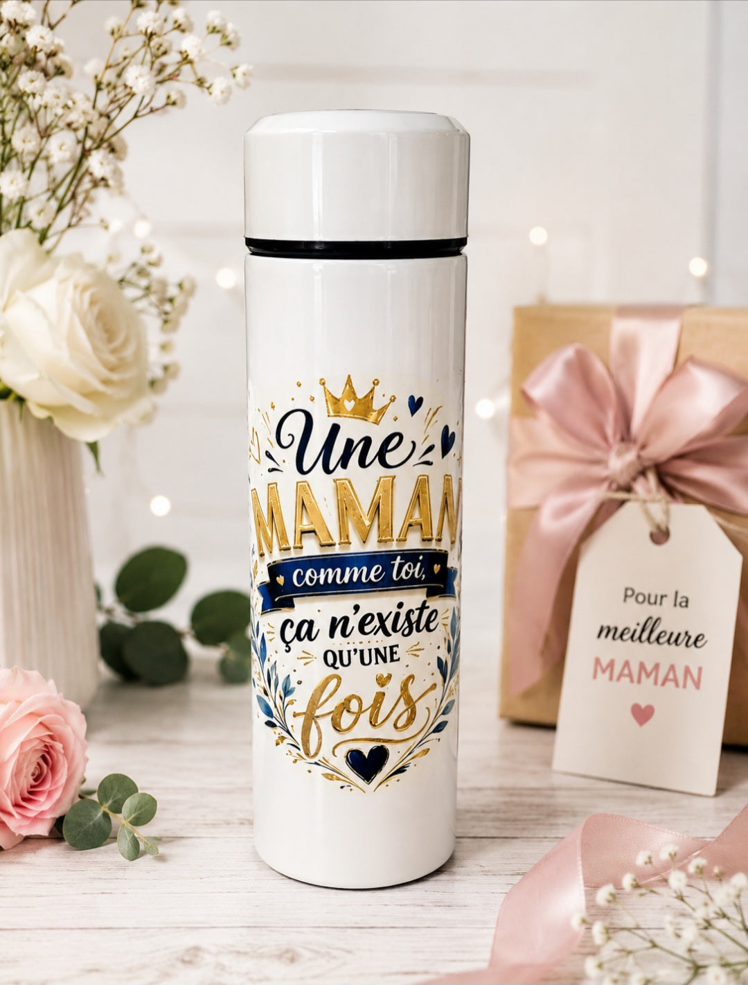 Thermos Premium “Une maman comme toi, ça n’existe qu’une fois” – Édition Fête des Mères