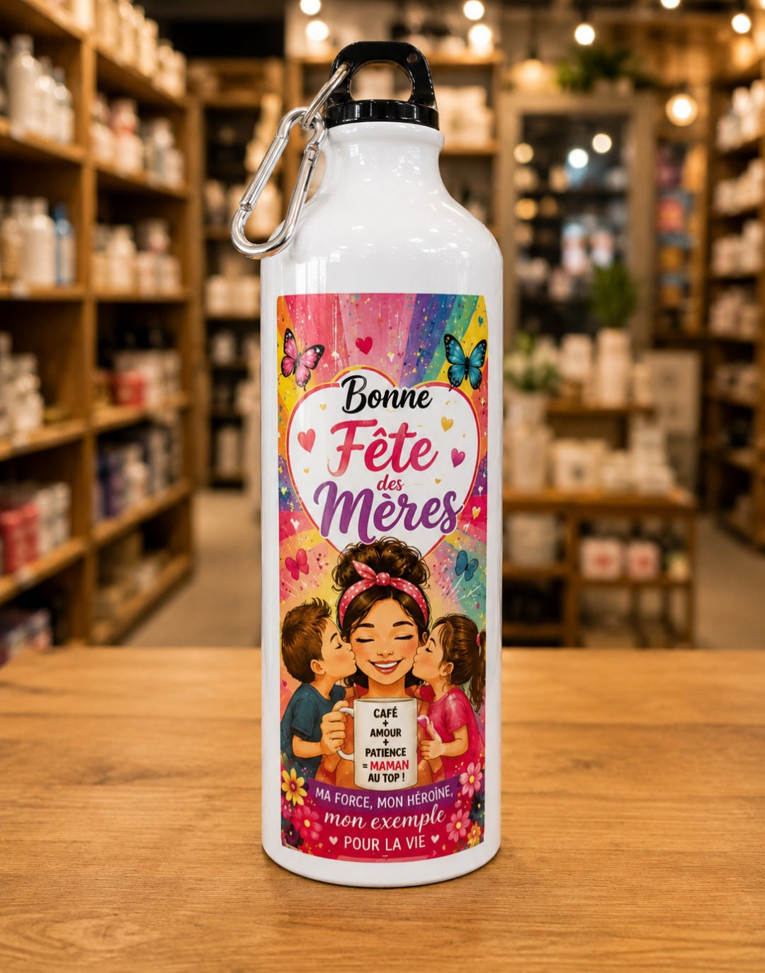 Bouteille d’eau 750 ml – Maman Super-Héroïne du Quotidien