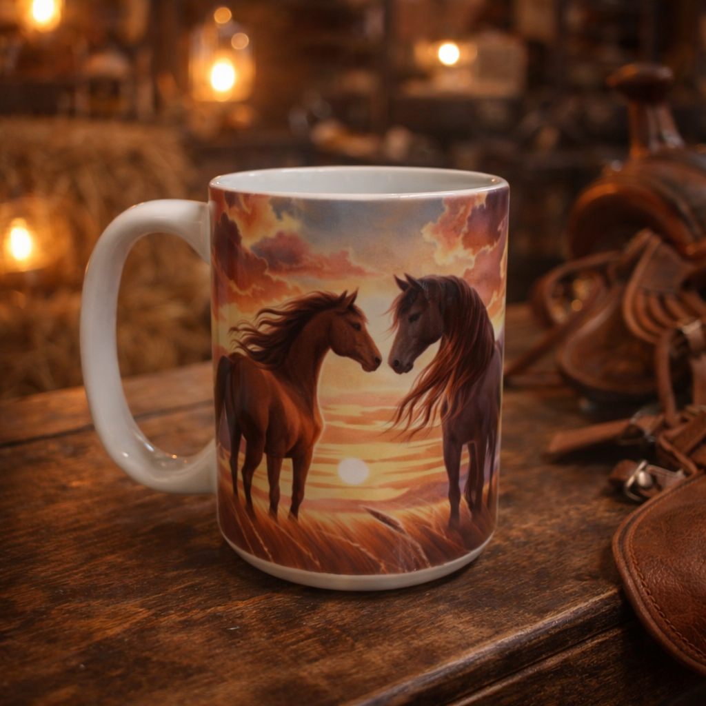Tasse Chevaux Sauvages – Mug Nature Équestre 15 oz