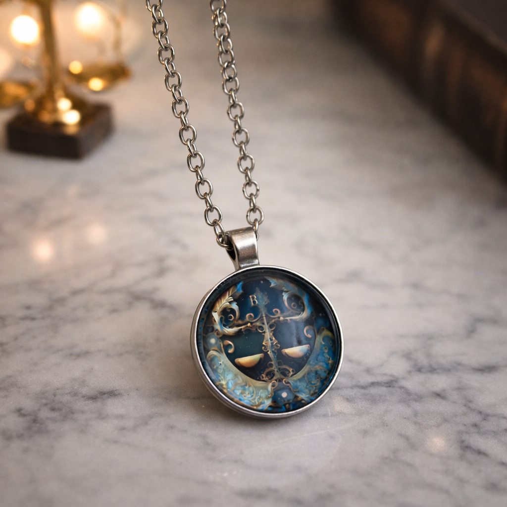 Collier Balance – Chaîne en acier inoxydable avec pendentif symbole de justice 54 cm