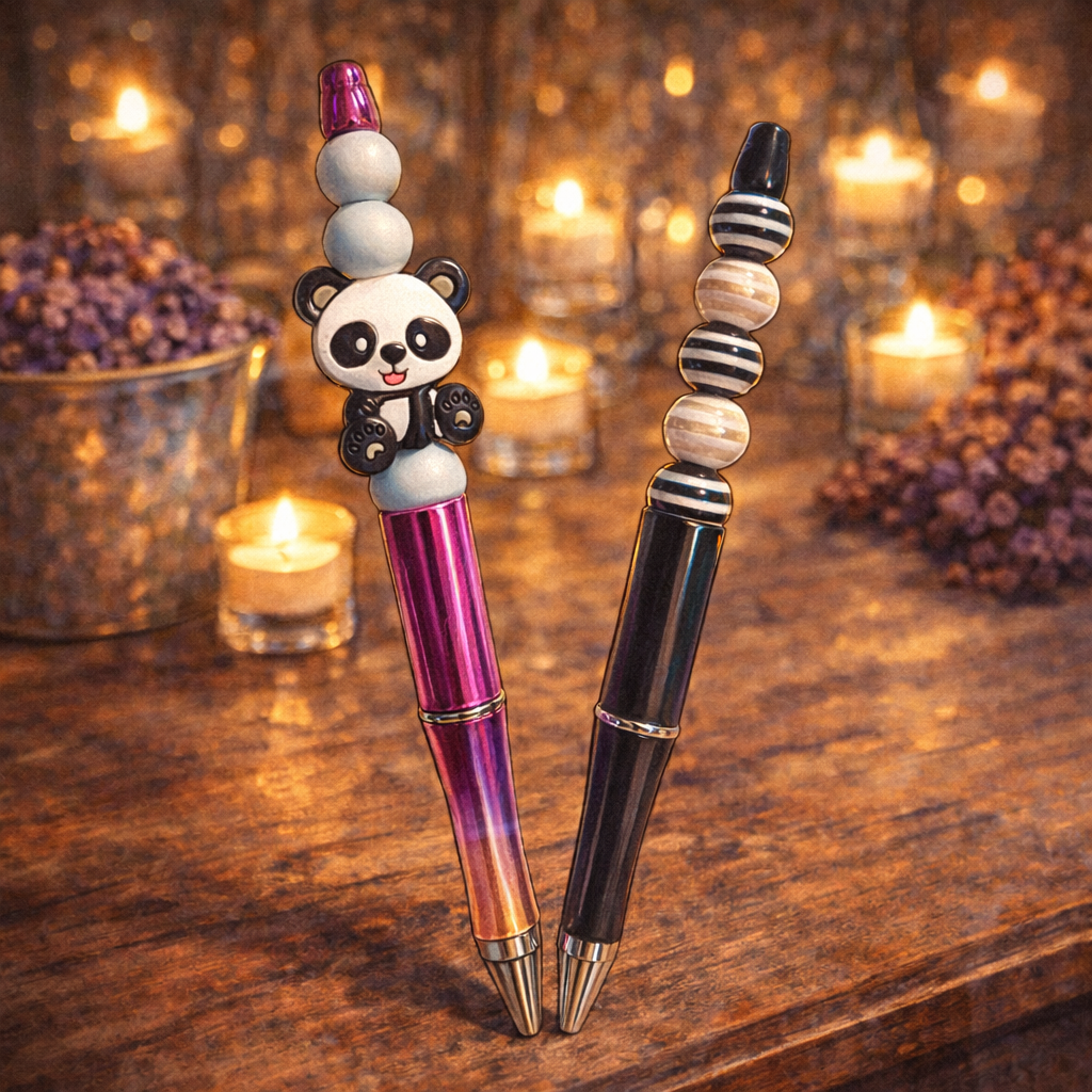 Stylos Fantaisie Panda & Perles – Collection Mignonne