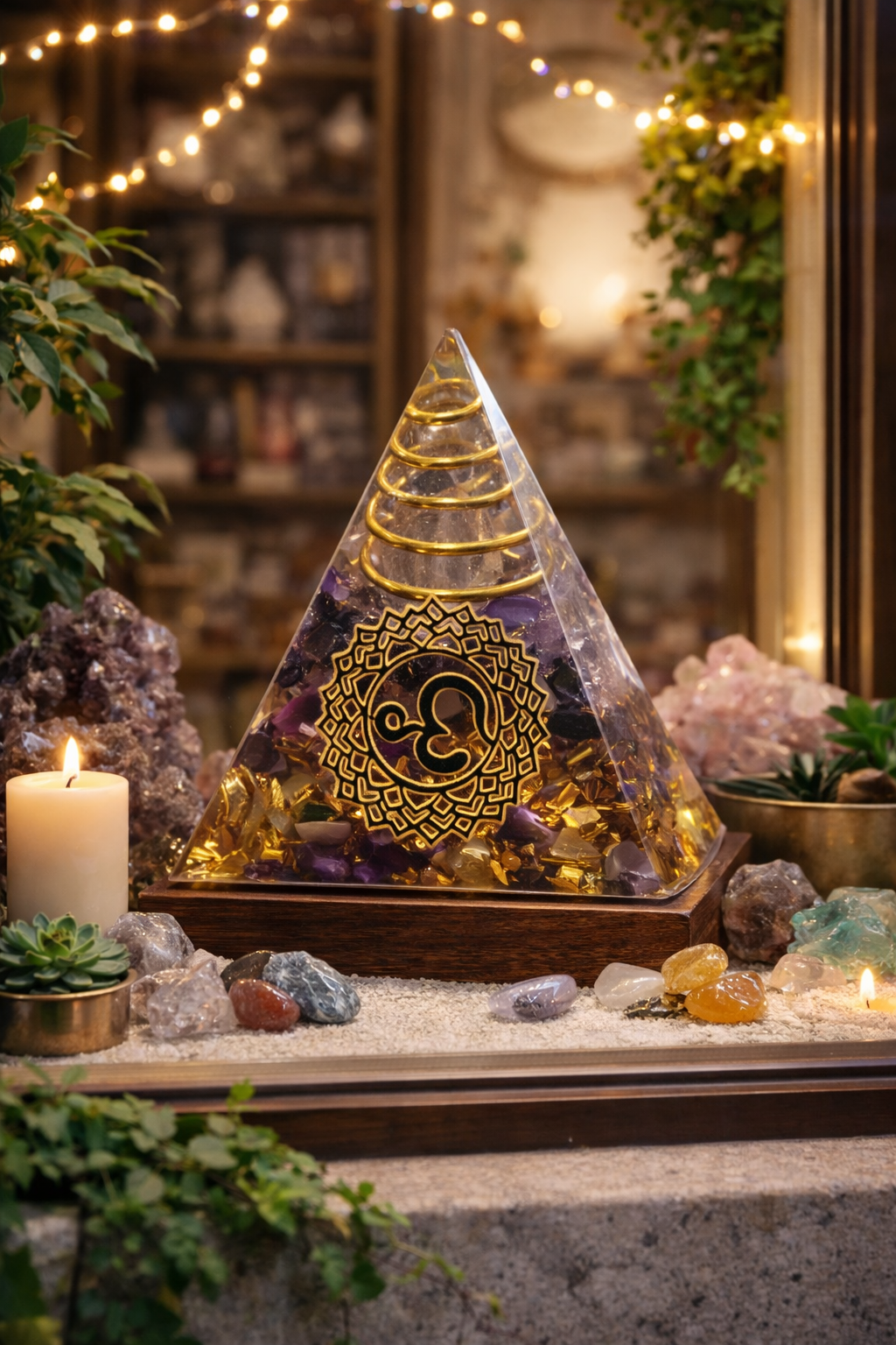 Mini Pyramide Orgonite 3 cm – Améthyste & Énergie Protectrice