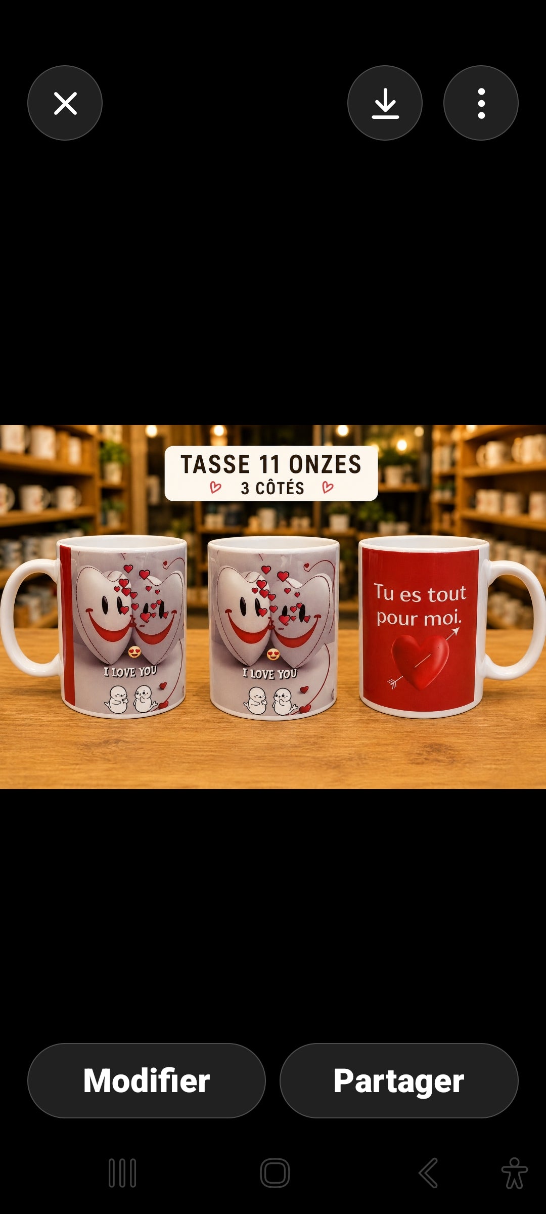 Tasse personnalisée 11 onces – Tu es tout pour moi