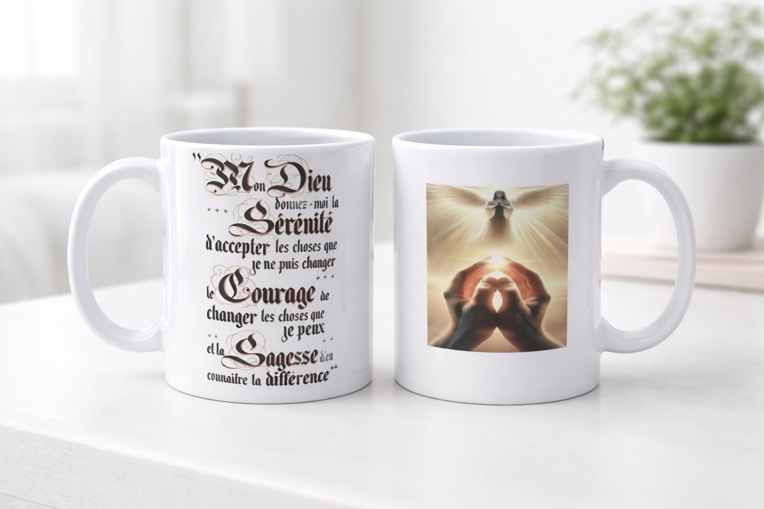 Tasse de 11 onzes Prière de la sérénité  Liquidation