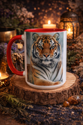 Tasse 15 oz Tigre Royal – Grande tasse café animal sauvage avec intérieur rouge