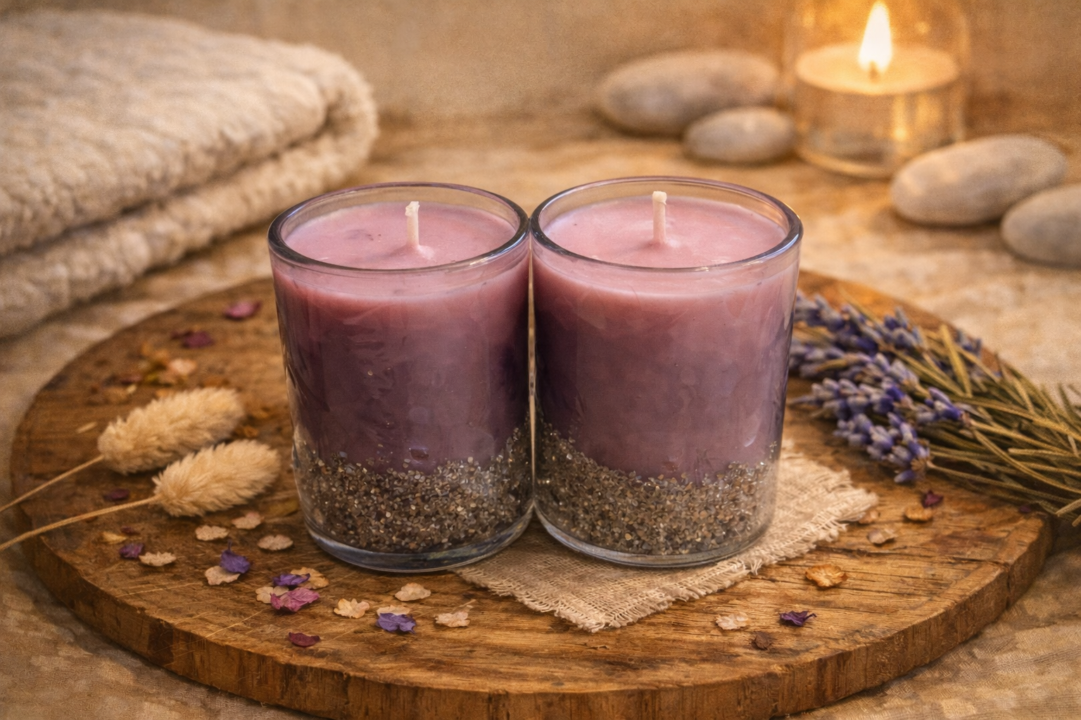 Duo de bougies parfumées Magnolia & Vanille – Cire de soja 2 x 150 g | F.lili Créations