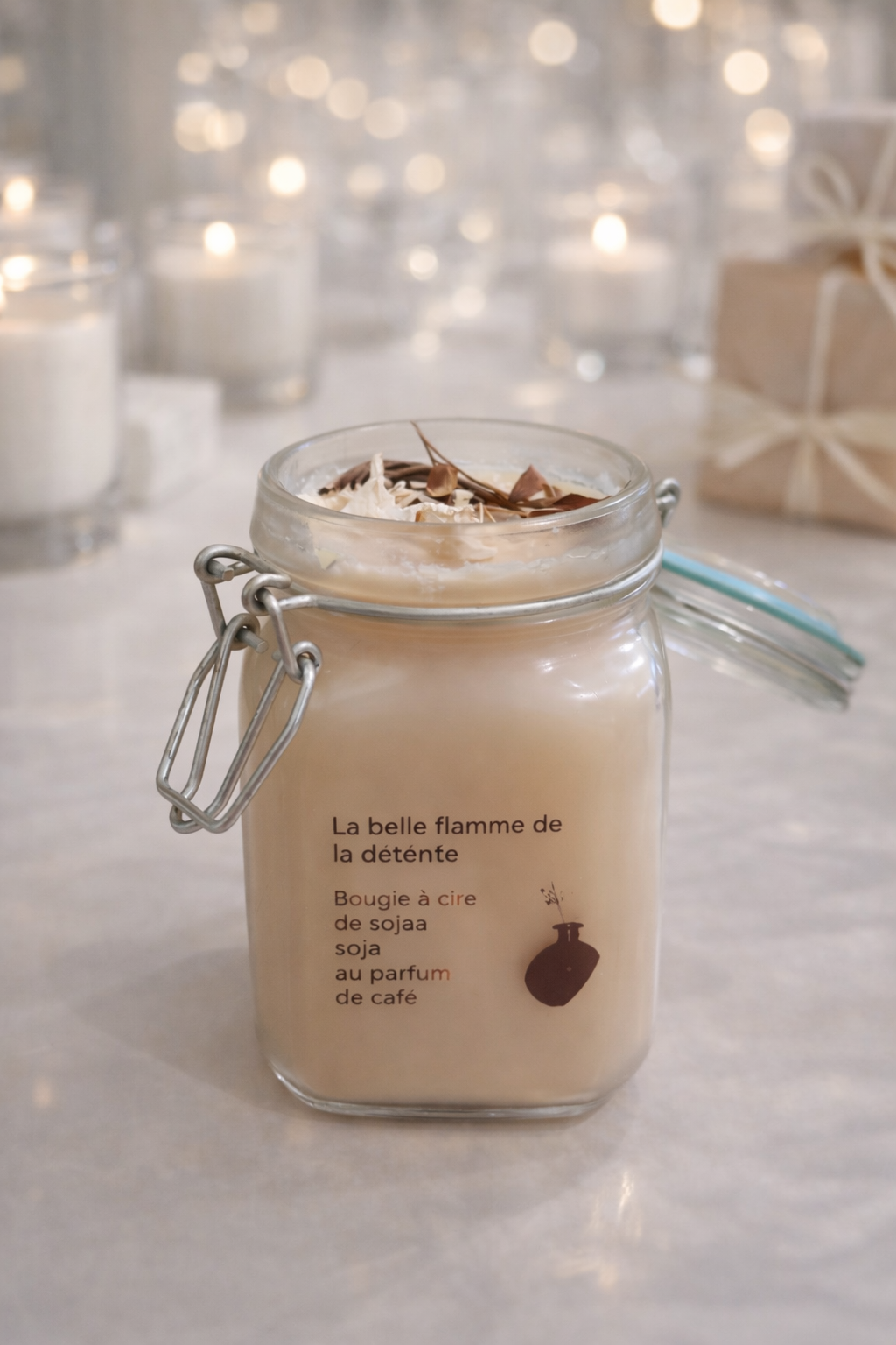 Bougie parfumée au café – Cire de soja naturelle 525 g