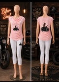 Ensemble Biker Soul Rose – Chandail Recto Verso & Legging Capri Polyester