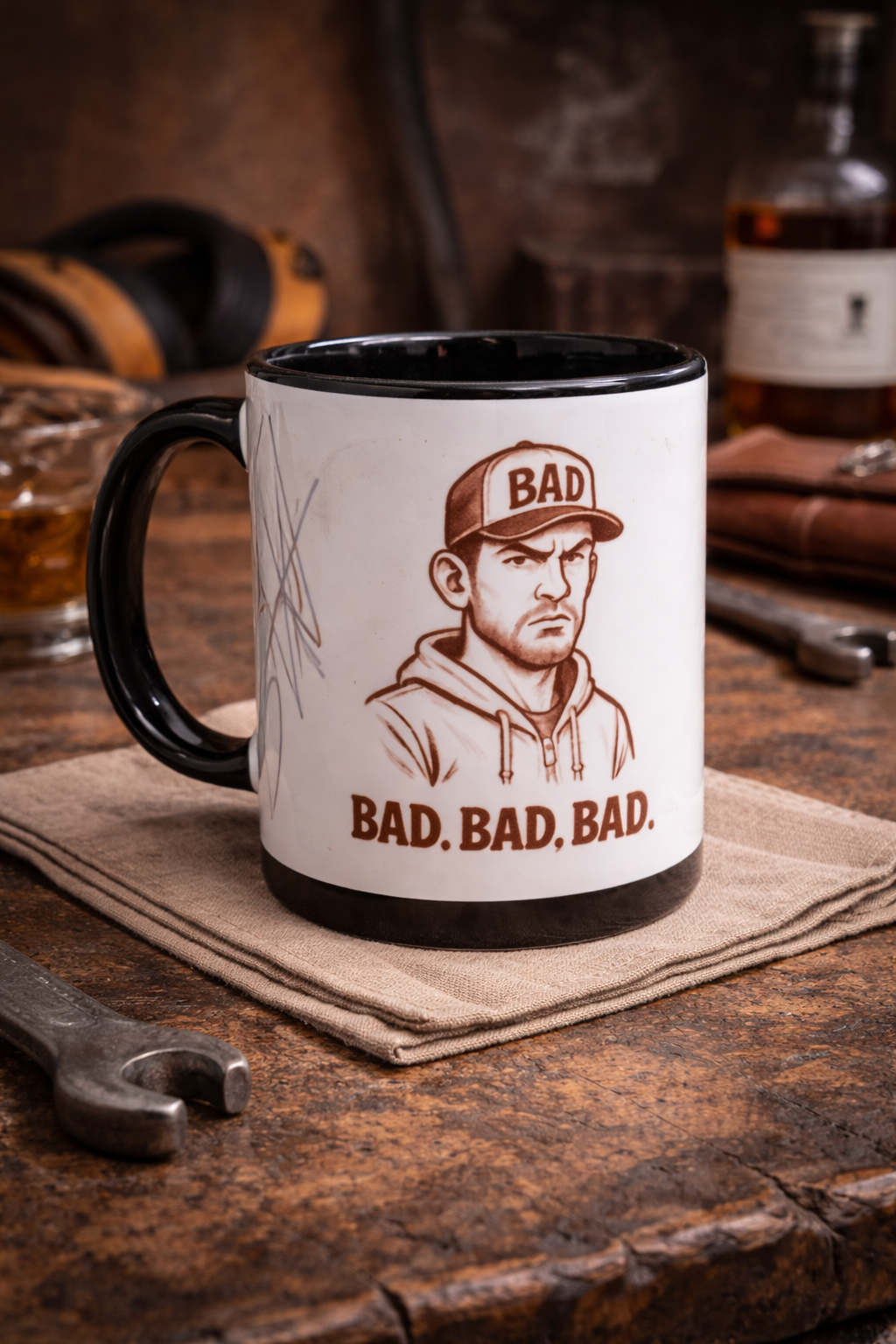 Tasse « BAD BAD BAD » – Style Rebelle – Grande tasse 11 oz