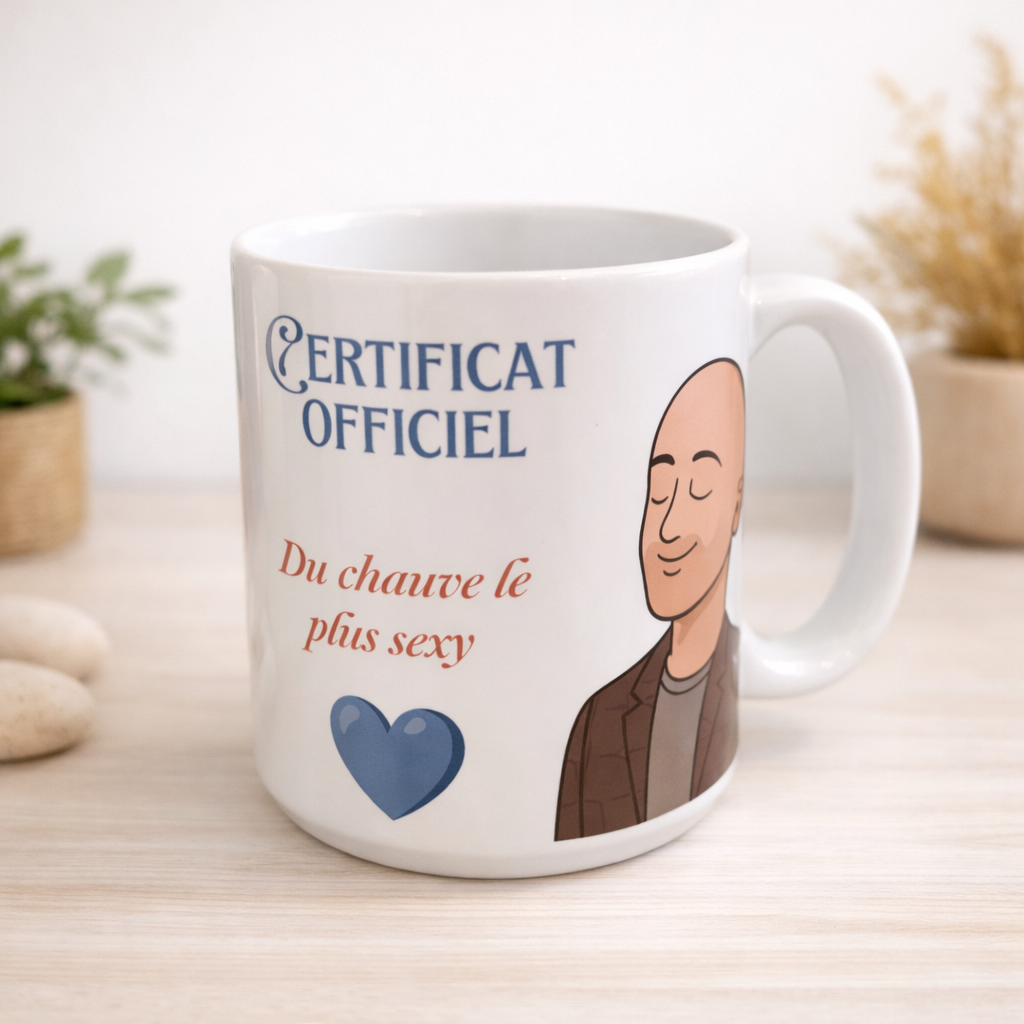 Tasse humoristique "Chauve le plus irrésistible" – 11 oz | Cadeau drôle