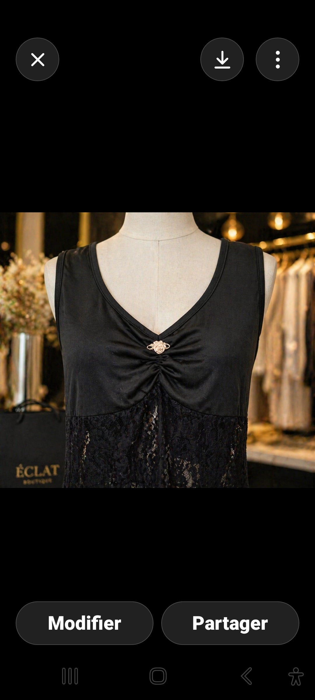 Camisole Élégante en Polyester et Dentelle