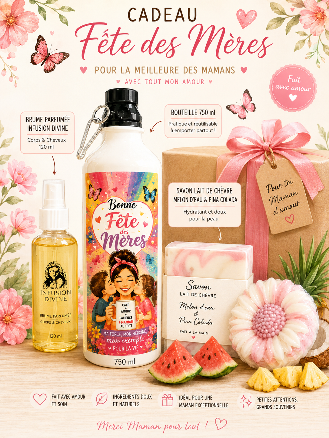 Coffret Cadeau Fête des Mères – Infusion Divine & Douceur Tropicale
