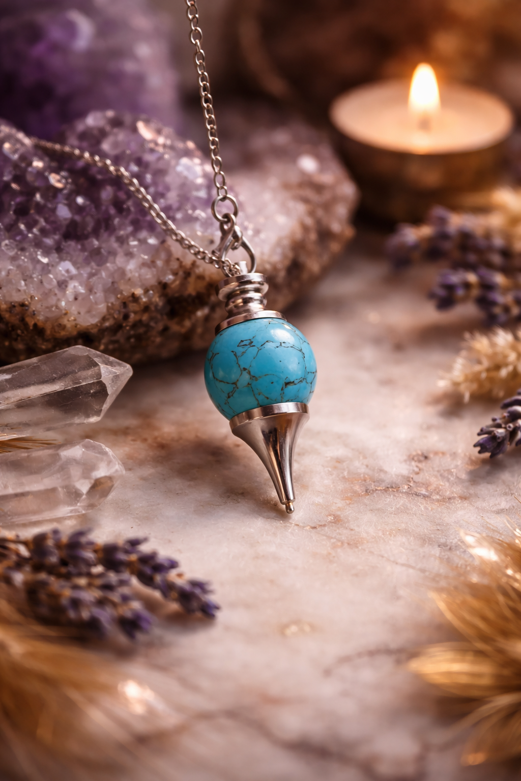 Pendule Turquoise Intuition – Édition Énergie Pure