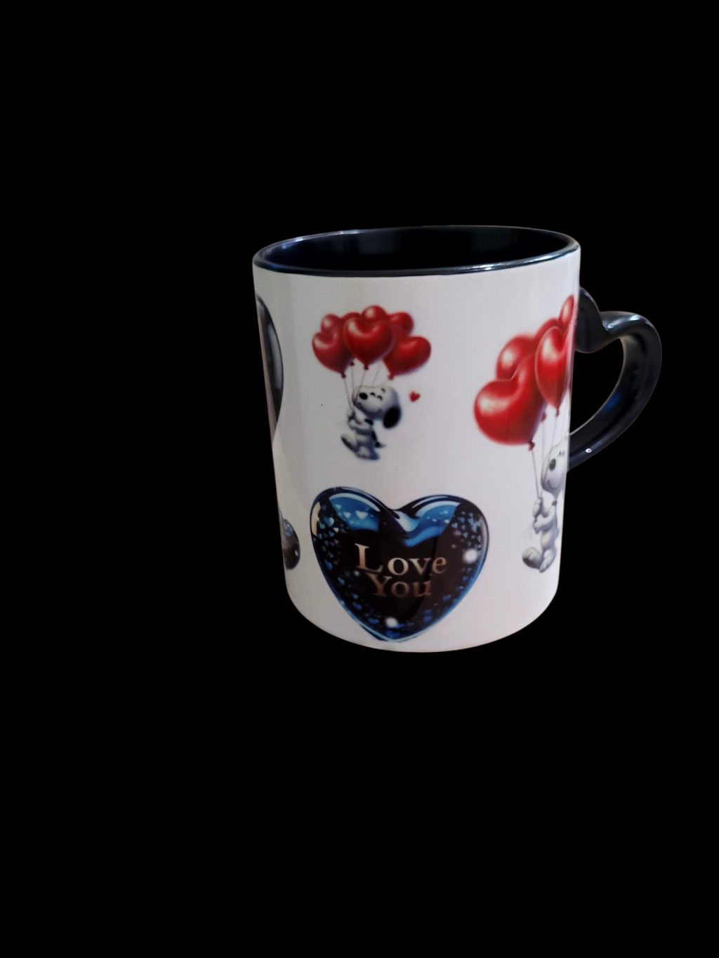 Tasse Snoopy Love You – Mug cœur romantique avec anse en cœur 11 onzes