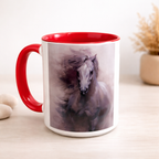 Tasse cheval artistique – 11 oz | Tasse avec illustration cheval blanc