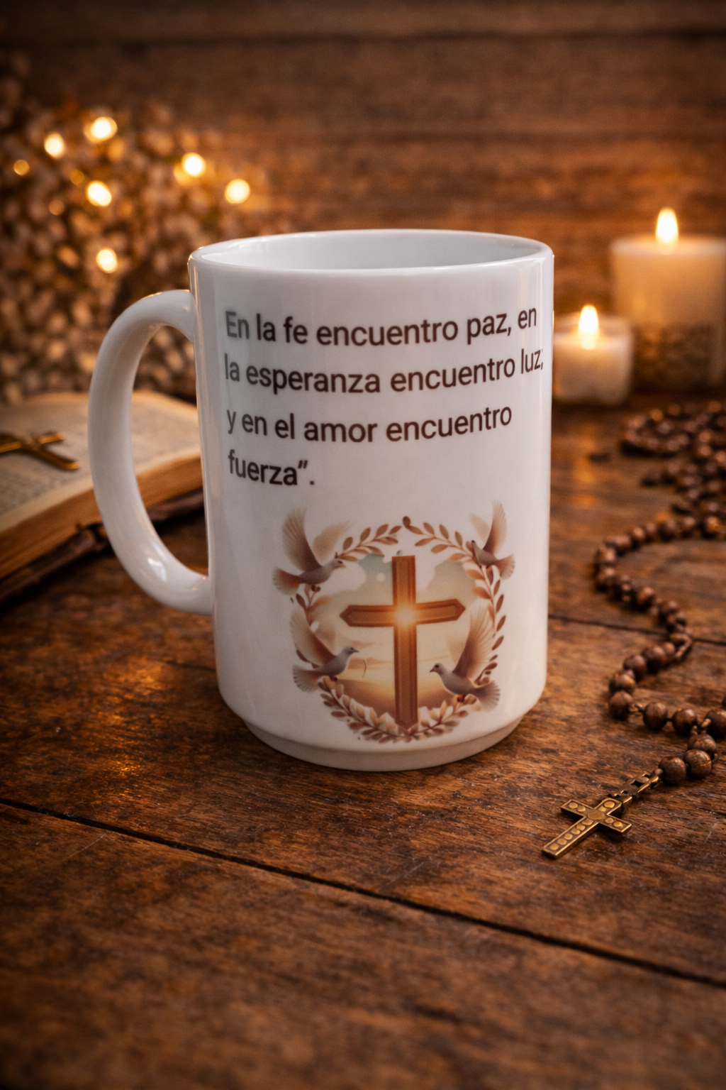 Tasse chrétienne 15 oz – Foi, Espérance et Amour