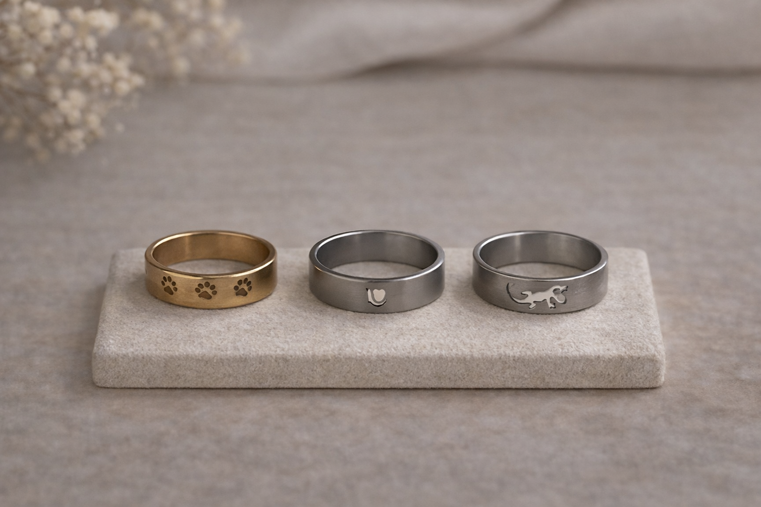 Bague animaux en acier inoxydable – grandeur 19