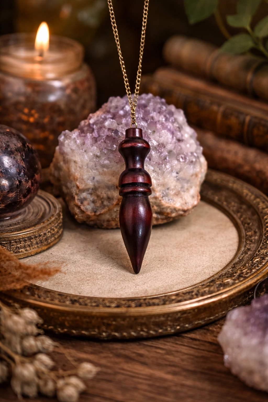 Pendule en bois naturel – outil de radiesthésie et divination