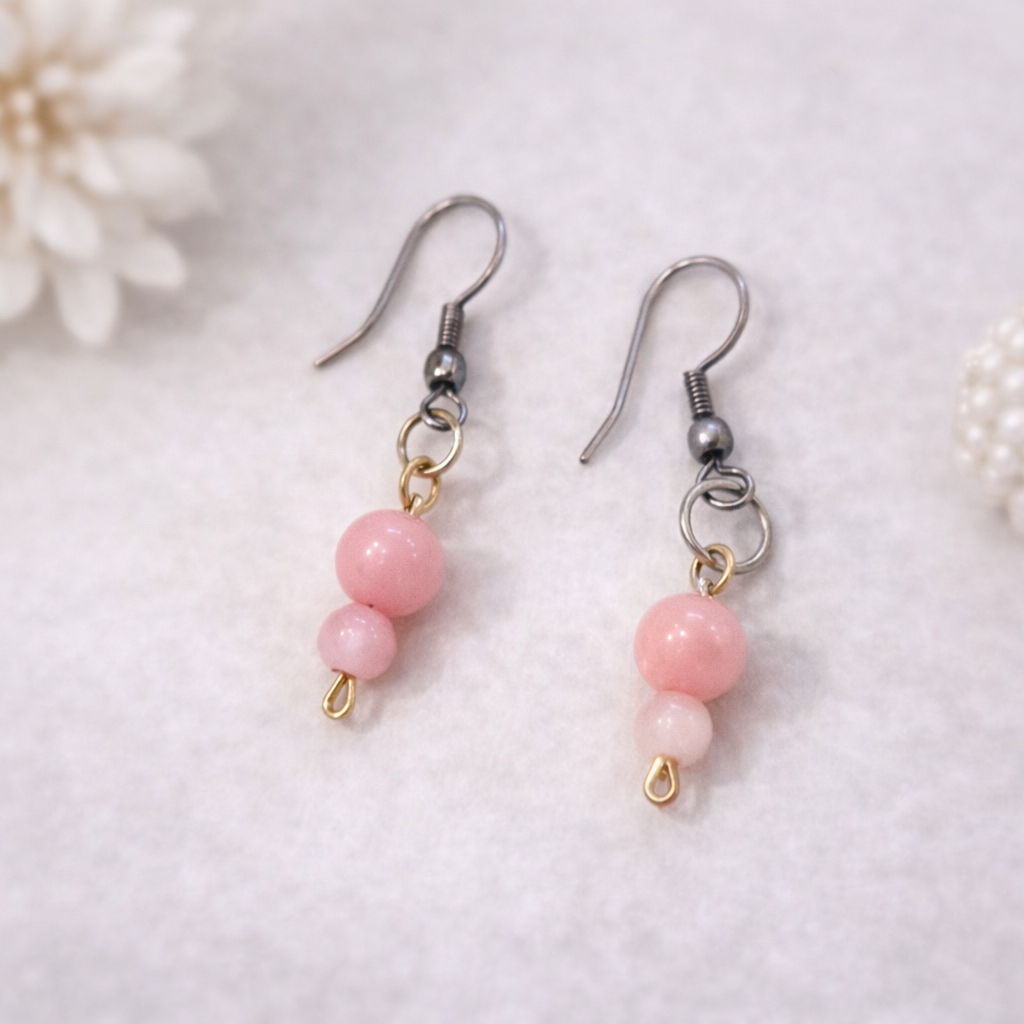 Boucles d’oreilles élégantes perles roses