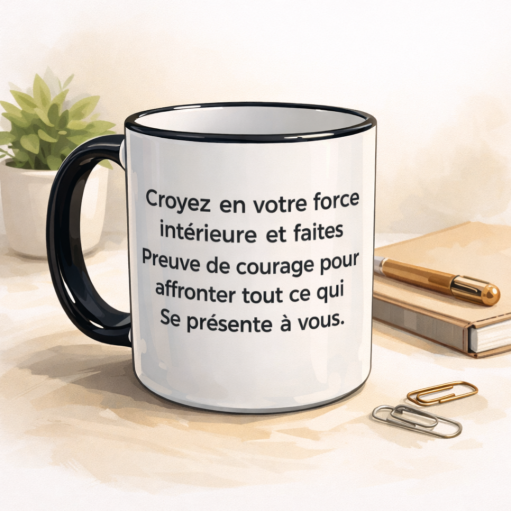 Tasse inspiration force intérieure – 11 oz | Tasse motivation courage