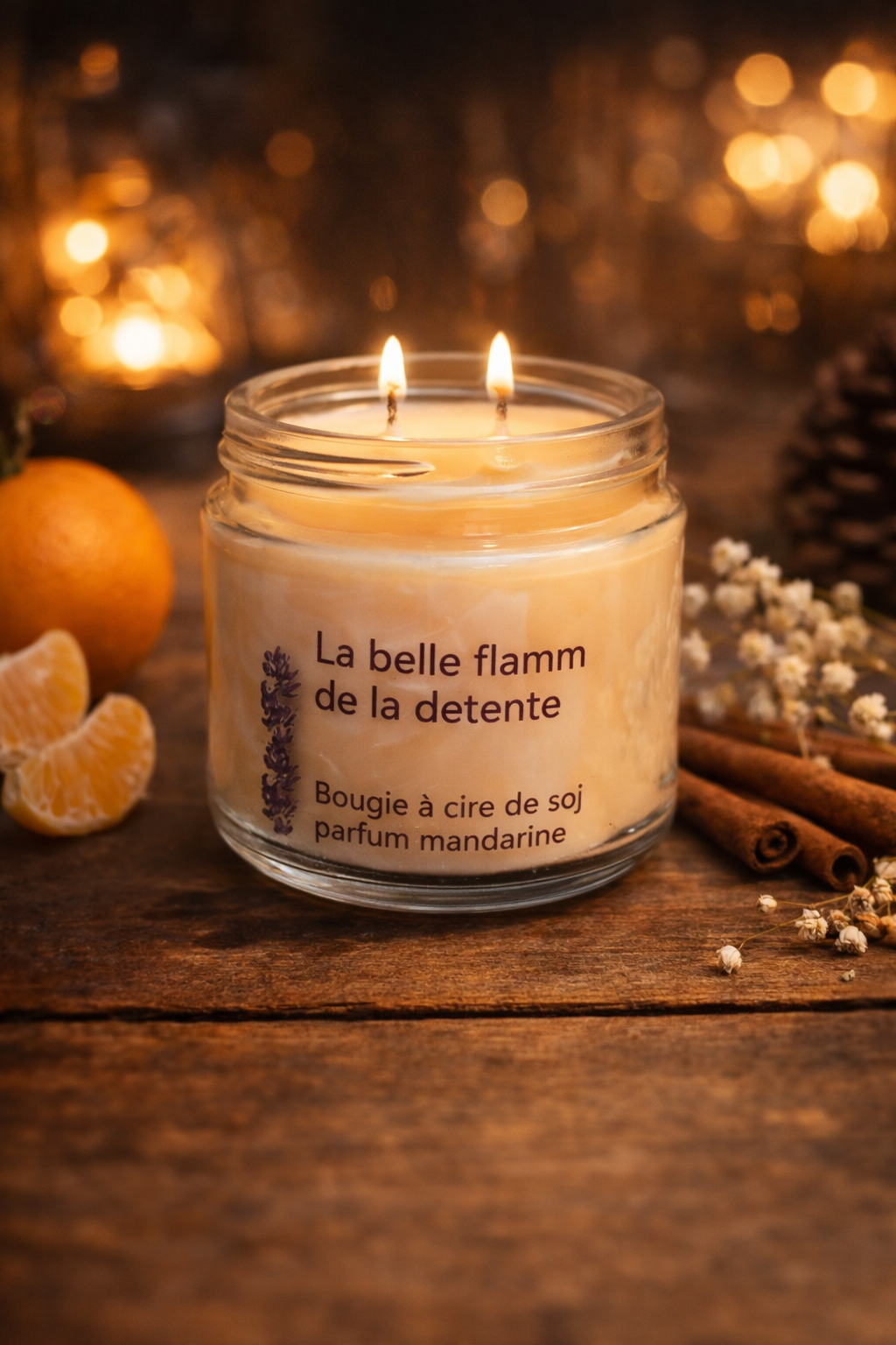 Bougie Mandarine Éclatante – Cire de Soja 150 g