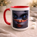 Tasse artistique visage mystique coucher de soleil – Mug design fantaisie 11 oz