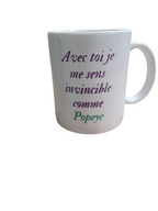 Tasse Papaye 11 oz – « Avec toi, je me sens invisible comme Papaye »