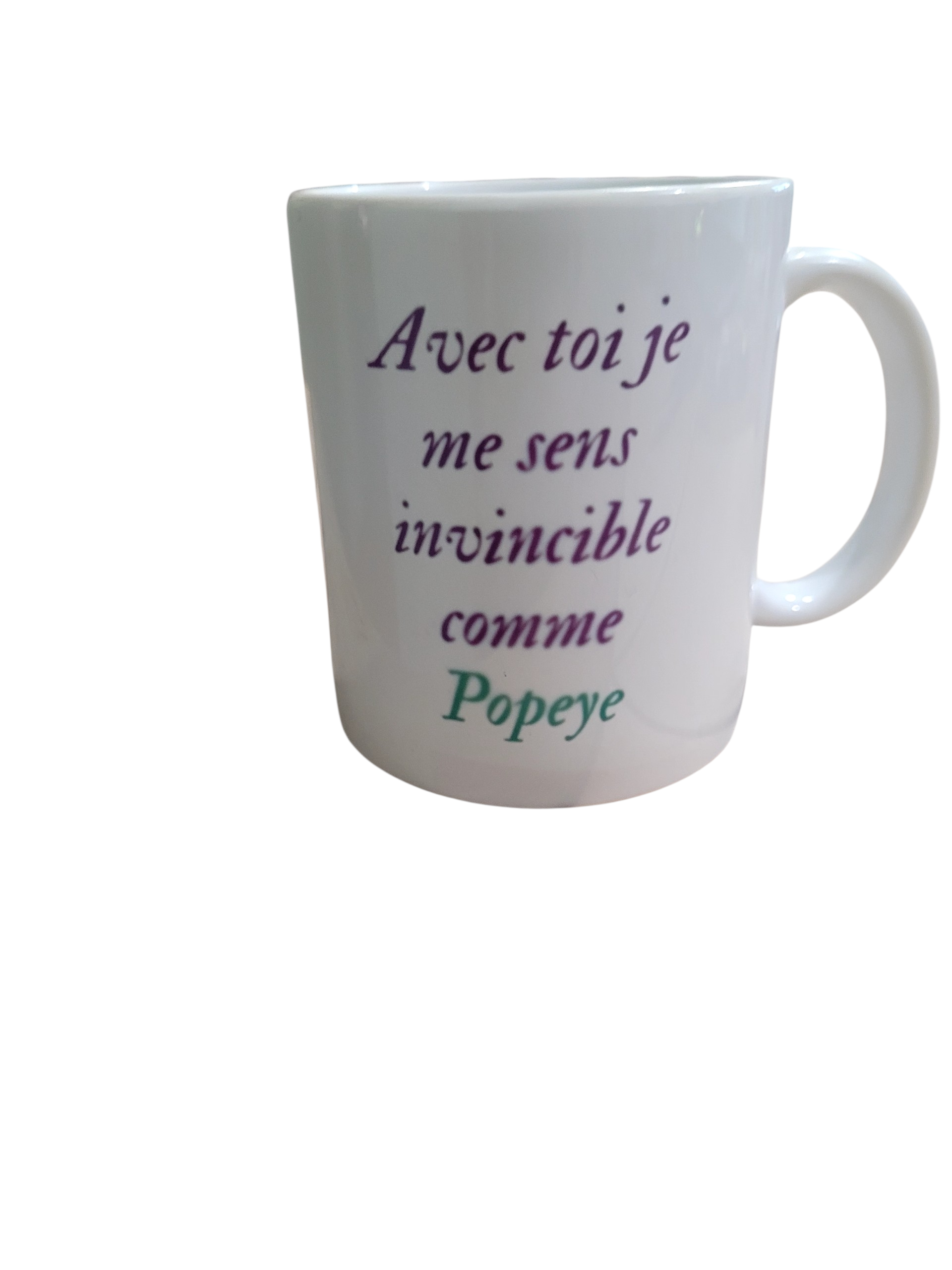 Tasse Papaye 11 oz – « Avec toi, je me sens invisible comme Papaye »