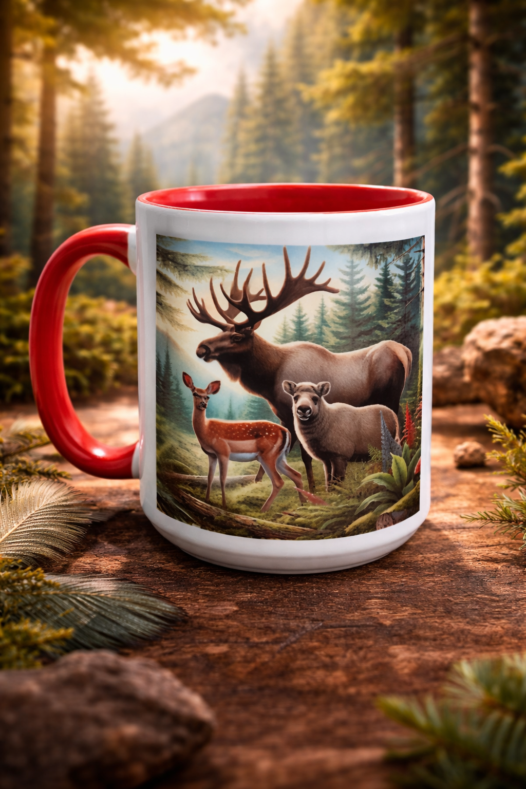 Tasse Forêt Sauvage – Orignal & Faune Canadienne 15 oz