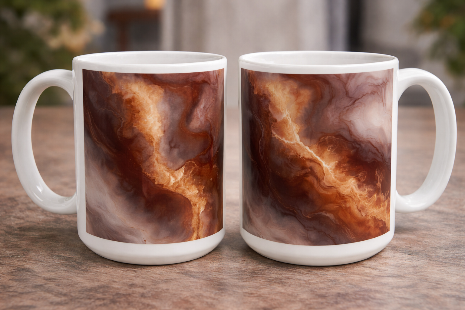 Tasse 15 onces – Design marbré café élégant