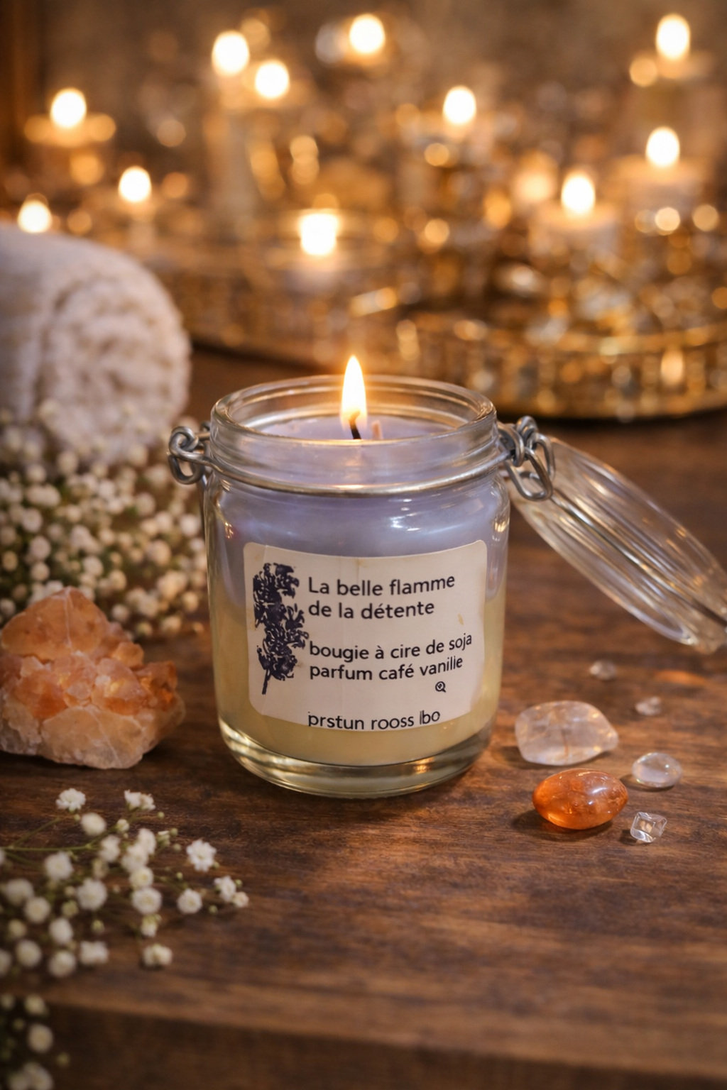 Bougie café vanille 250 g – Cire de soja | F.LILI Créations
Description :