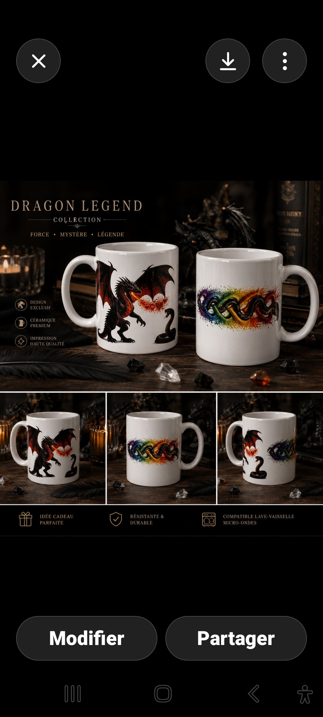 Dragon Legend – Tasse Dark Fantasy Dragon & Serpent 11 oz