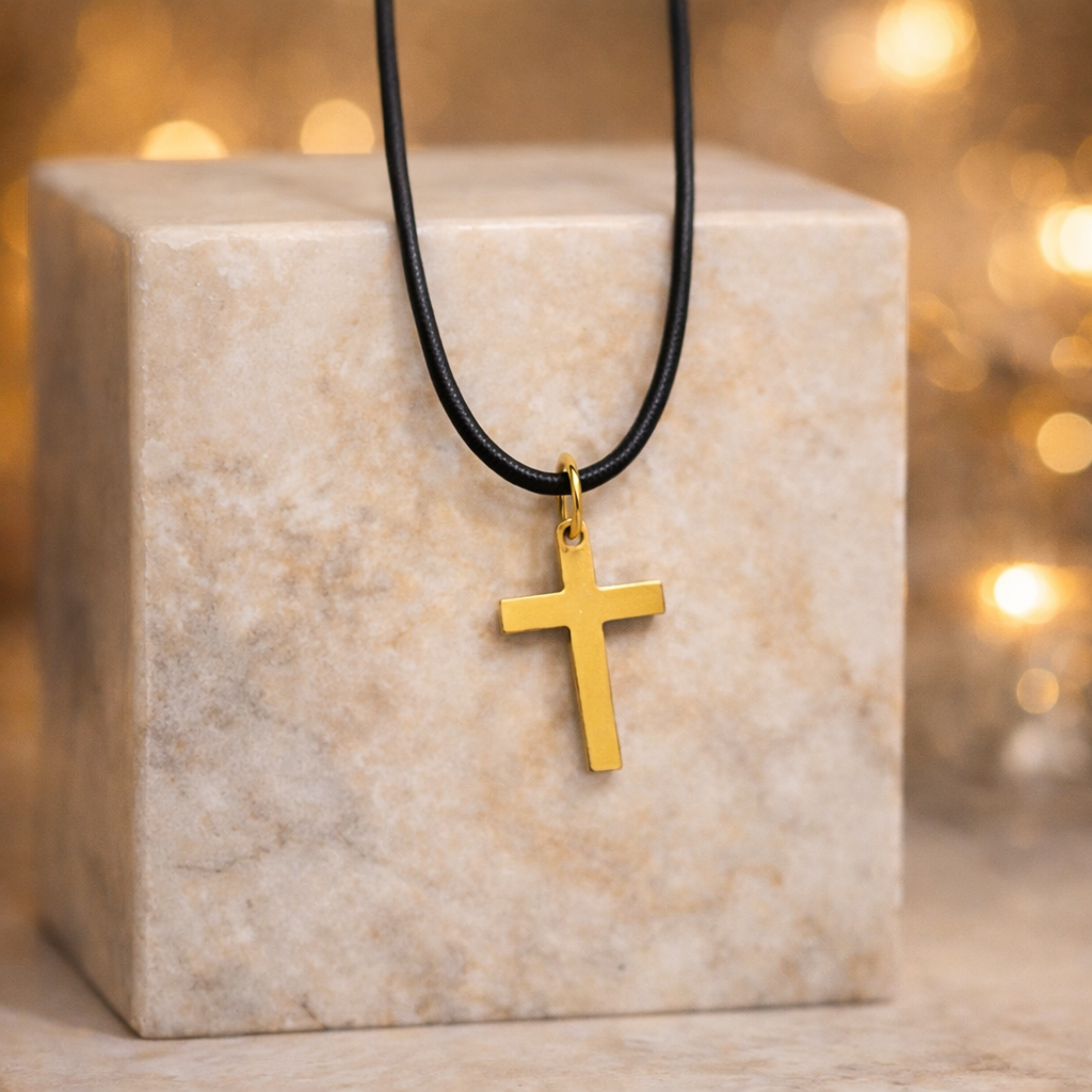Pendentif Croix Dorée Élégante – Collier Spirituel Minimaliste